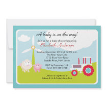 Barnyard Baby Animals Baby Shower Invitation