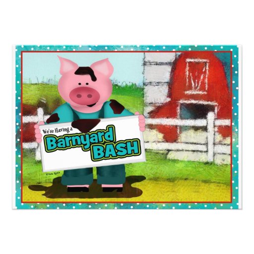 Barnyard Bash Party Custom Announcement