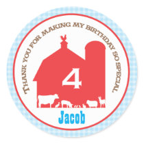 Barnyard Birthday Favor Sticker