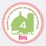 Barnyard Birthday Favor Sticker