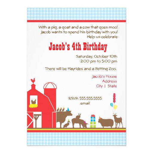 Barnyard Birthday Invitation