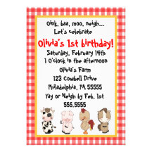 Barnyard Birthday Invitation