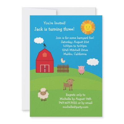 Barnyard Birthday Party Invitation by eventfulcards