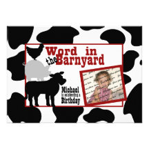 Barnyard Birthday Party with Photo Custom Invite