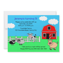 Barnyard Farm Birthday Invitation