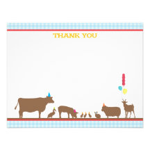Barnyard Flat Thank You Note Custom Announcements