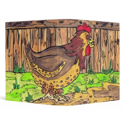 Barnyard Hen binder by kewzoo