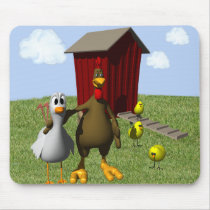 Barnyard Mouse Pad with Rooster Cows and Dog mousepads