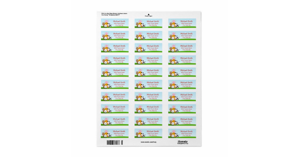 Barnyard Return Address Label Zazzle