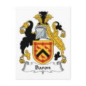 Baron Family Crest postcards