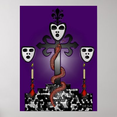 Baron Samedi and the Voodoo Guede Print by voodootemple
