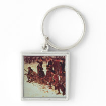 Baron von Steuben drilling American recruits Keychains