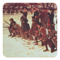 Baron von Steuben drilling American recruits Square Stickers