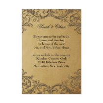 Baroque Antique Gold Wedding Reception Cards Invitation