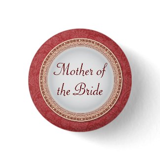 Baroque Crimson Plaque Wedding Role Button button