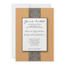 Baroque Damask Custom Wedding Invitation :: orange by TheWeddingShoppe Baroque Damask Custom Wedding Invitation :: orange