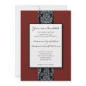 Baroque Damask Custom Wedding Invitation :: red