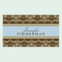 Baroque Damask Designer Business Card :: baby blue business cards