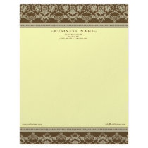 Baroque Damask Designer Letterhead :: lemon by BizCardShoppe Baroque Damask Designer Letterhead :: lemon