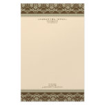 Baroque Damask Designer Stationery :: peach