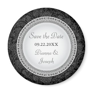 Baroque Ebony Plaque Wedding Save the Date Mag magnet