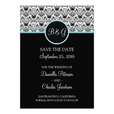 Baroque Elegance (Aqua) Save Date Announcement