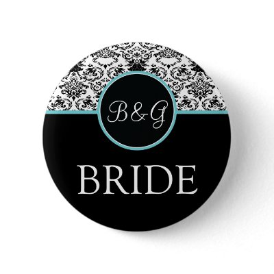 Baroque Elegance Bride Button-Aqua