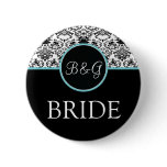 Baroque Elegance Bride Button-Aqua