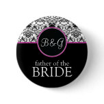 Baroque Elegance Father of the Bride Button