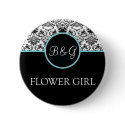 Baroque Elegance Flower Girl Button-Tiffany Blue