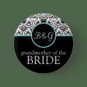 Baroque Elegance Grandmother of Bride Button-Aqua
