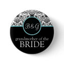 Baroque Elegance Grandmother of Bride Button-Aqua