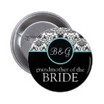 Baroque Elegance Grandmother of Bride Button-Aqua