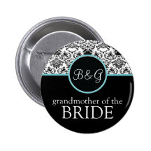 Baroque Elegance Grandmother of Bride Button-Aqua
