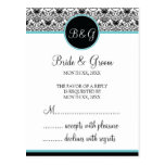 Baroque Elegance Response Card-Aqua Post Cards