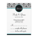 Baroque Elegance Response Card-Aqua postcards by twoheartsshoppe Baroque Elegance Response Card-Aqua postcards