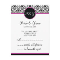 Baroque Elegance Response Card postcards by twoheartsshoppe Baroque Elegance Response Card postcards