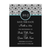 Baroque Elegance Save The Date (Aqua) Postcard