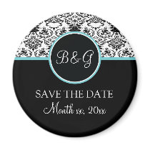 Baroque Elegance Save The Date Magnet -Aqua