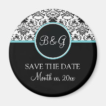 Baroque Elegance Save The Date Magnet -Aqua