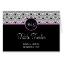 Baroque Elegance Table 12 Cards (Hot Pink Stripe) card