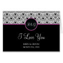 Baroque Elegance Table Cards (Hot Pink Stripe) by twoheartsshoppe Baroque Elegance Table Cards (Hot Pink Stripe)