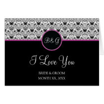 Baroque Elegance Table Cards (Hot Pink Stripe) by twoheartsshoppe Baroque Elegance Table Cards (Hot Pink Stripe)