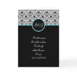 Baroque Elegance Thank You Card -Aqua