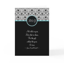 Baroque Elegance Thank You Card -Aqua