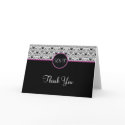 Baroque Elegance Thank You Card (Hot Pink)-Blank by twoheartsshoppe Baroque Elegance Thank You Card (Hot Pink)-Blank