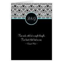 Baroque Elegance Wedding Invitation Aqua Greeting Cards