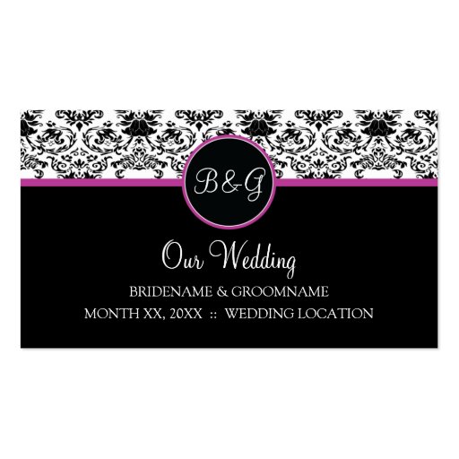 Baroque Elegance Wedding Website Business Cards (front side)