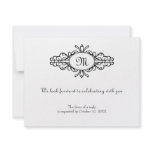 Baroque frame monogram wedding rsvp response card invitation