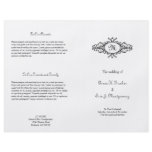 Baroque frame single monogram wedding program personalized flyer
